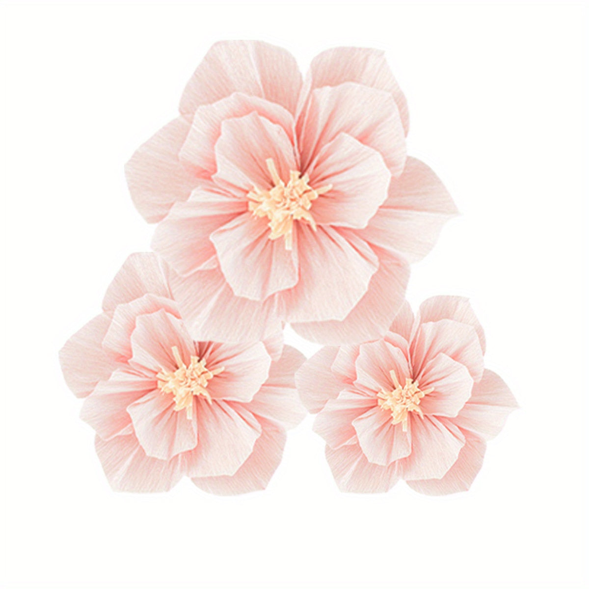 3pcs Wrinkle Paper Flowers Wedding Room Decoration