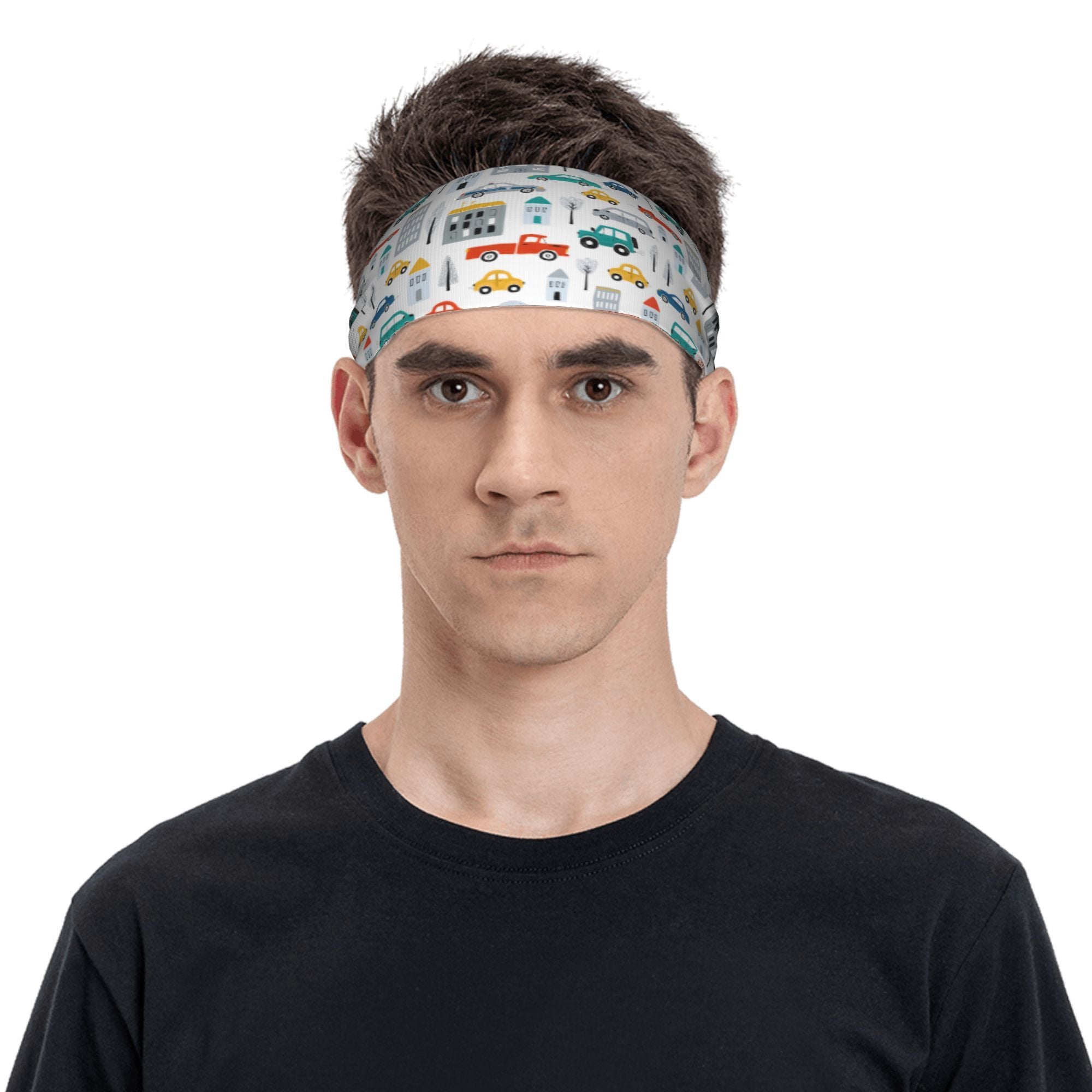 Unisex Cartoon Truck Headband Sweat Wicking Stretchy & Breathable Polyester