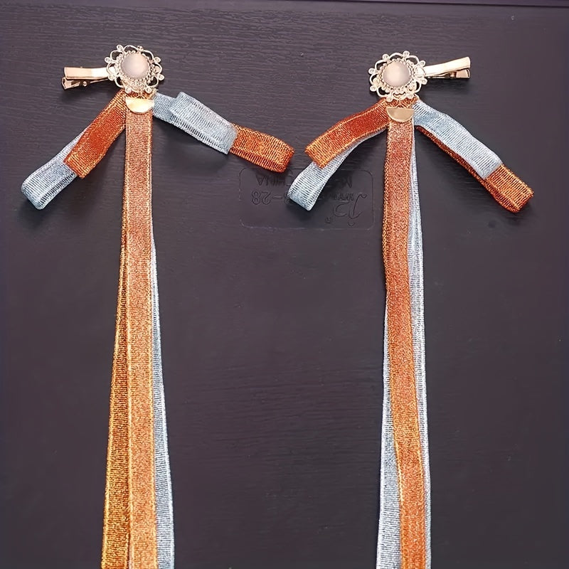 Vintage Hair Clip with Long Streamer Ribbon Hair Accessories