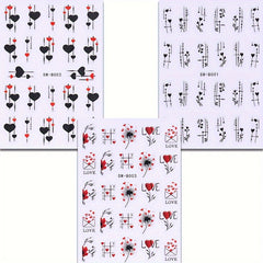 Valentine Nail Art Stickers With Heart Self Adhesive Nail Decals