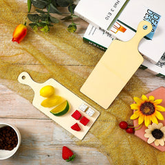 Set of 6 Mini Wooden Cutting Boards with Handles 9.4 x 3.5 Inches