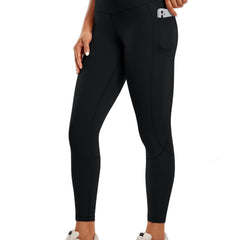 Solid Fitness Gym Leggings With Pocket High Waist Yoga Pants
