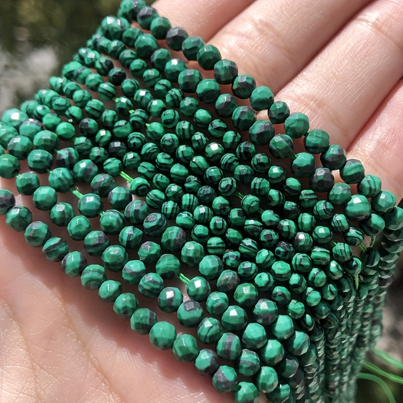 Faceted Stone Beads 2-4mm Malachite Turquoise Jade Agate Lapis Spacer