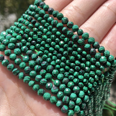 Faceted Stone Beads 2-4mm Malachite Turquoise Jade Agate Lapis Spacer