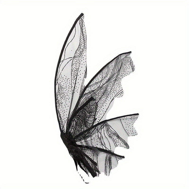Sequined Butterfly Wings Headband Wand Costume for Halloween Masquerade Parties