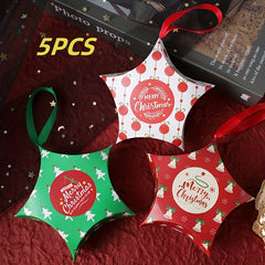 Christmas Stars Candy Box x5 Party Favors Packaging