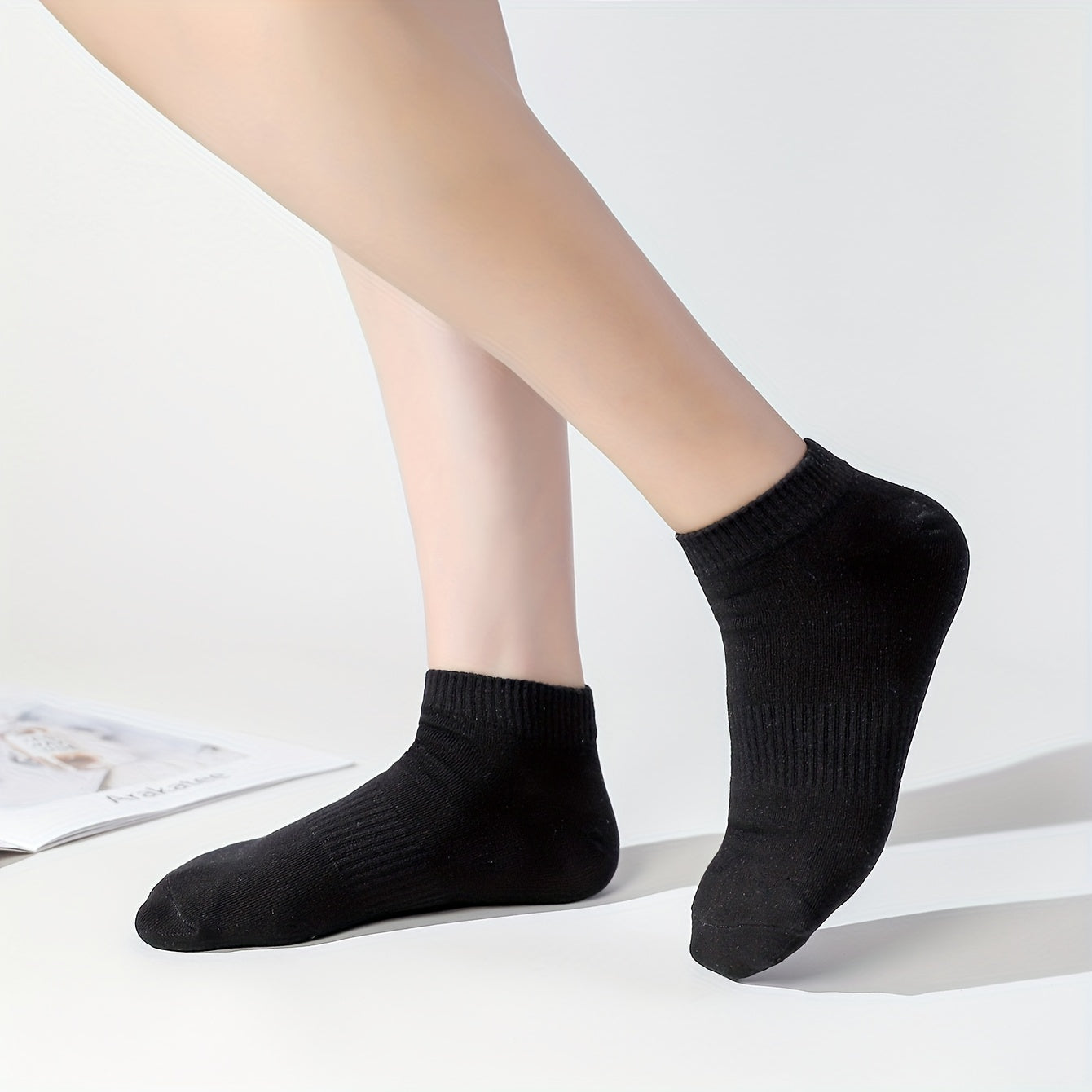 10 Pairs Women's Soft Lightweight Short Ankle Socks Solid Low Cut Stockings