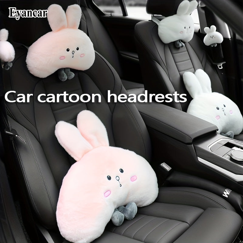 Car Cartoon Rabbit Headrest Plush Neck Pillow