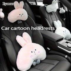 Car Cartoon Rabbit Headrest Plush Neck Pillow