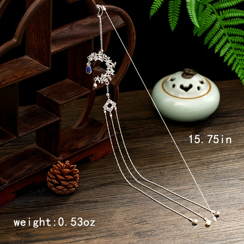 Chinese Style Tassel Metal Waist Ornament Crystal Flower Decoration