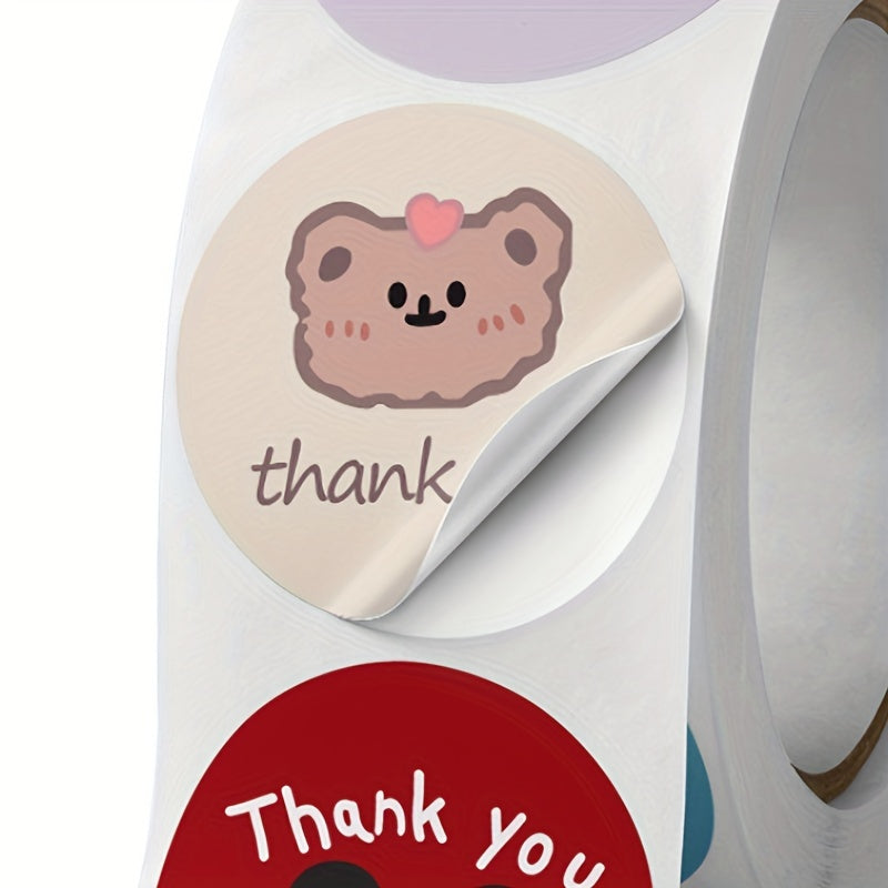 500pcs Thank You & Cartoon Baking Stickers