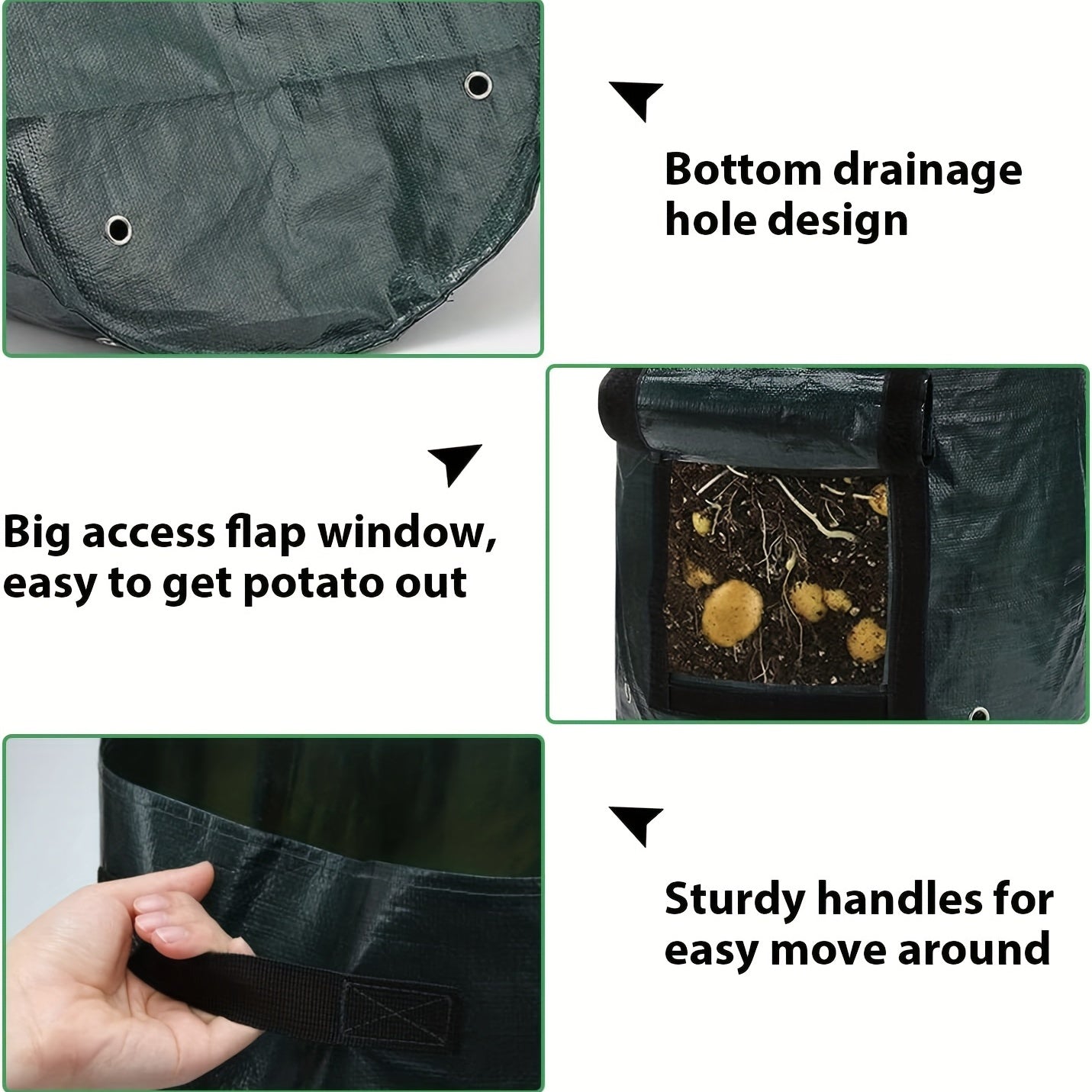 PE Garden Planting Bag for Potato Tomato Strawberry Carrot