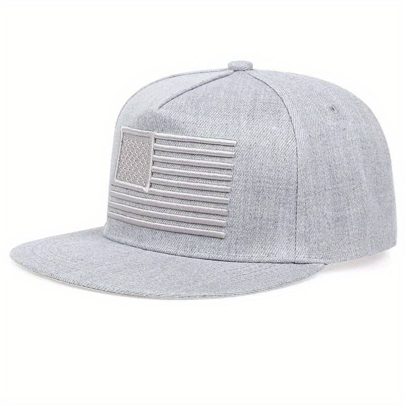 Flag Embroidery Snapback Hat Solid Hip Hop Baseball Cap Unisex