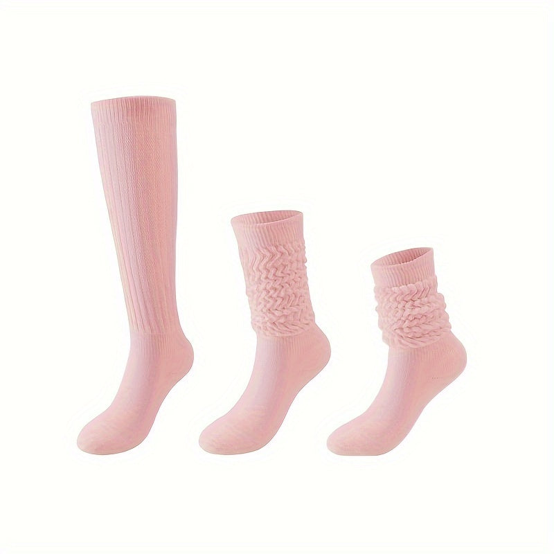 Women's Solid Calf Socks Warm & Comfy Knee High Stockings