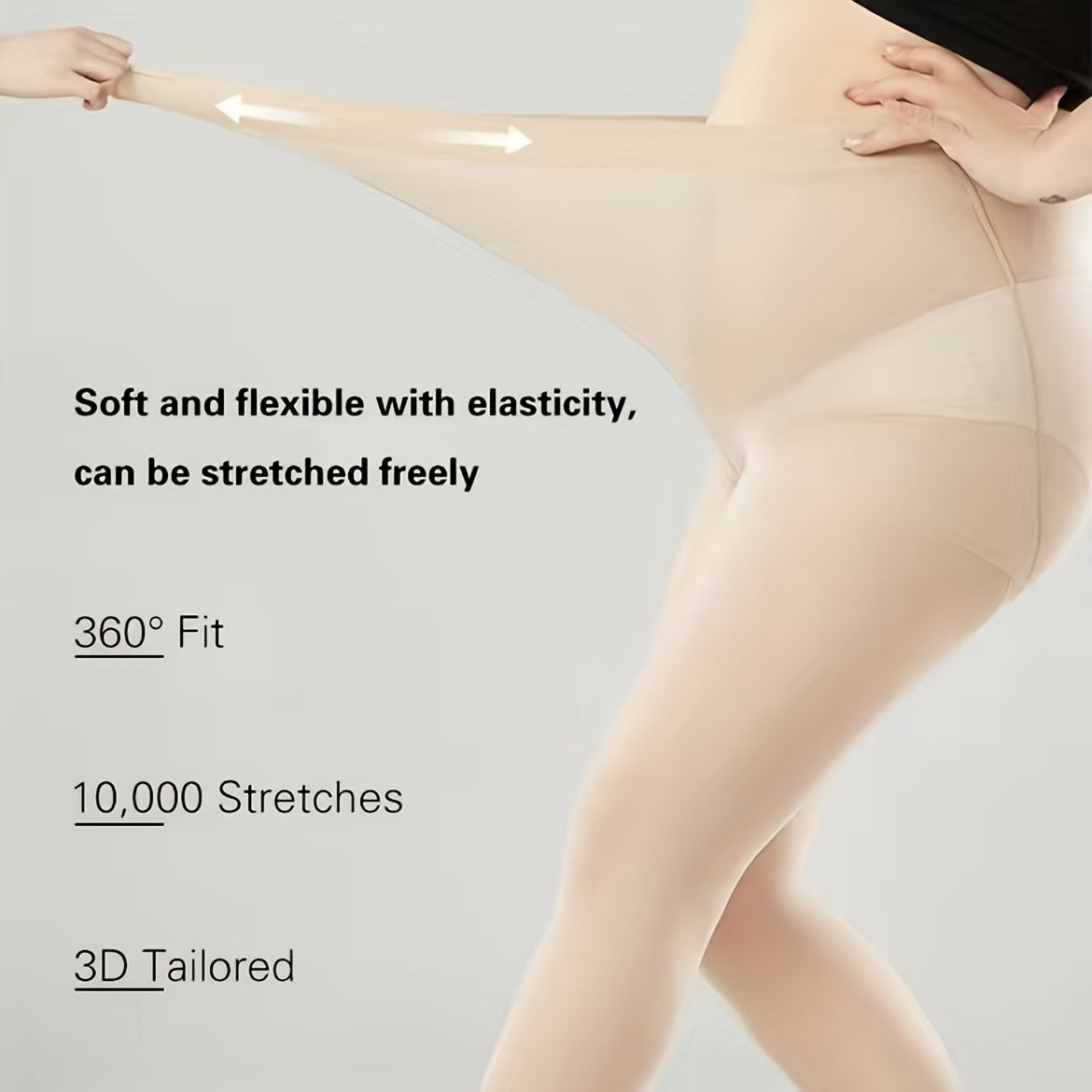 2 Pairs Plus Size Casual Stockings Set Women's Plus Control Top