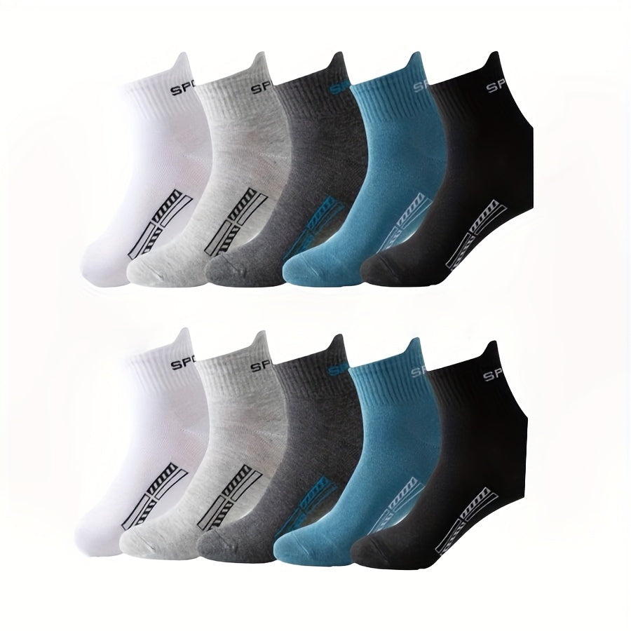 10 Pairs Letter Print Socks Breathable Women's Sports Stockings