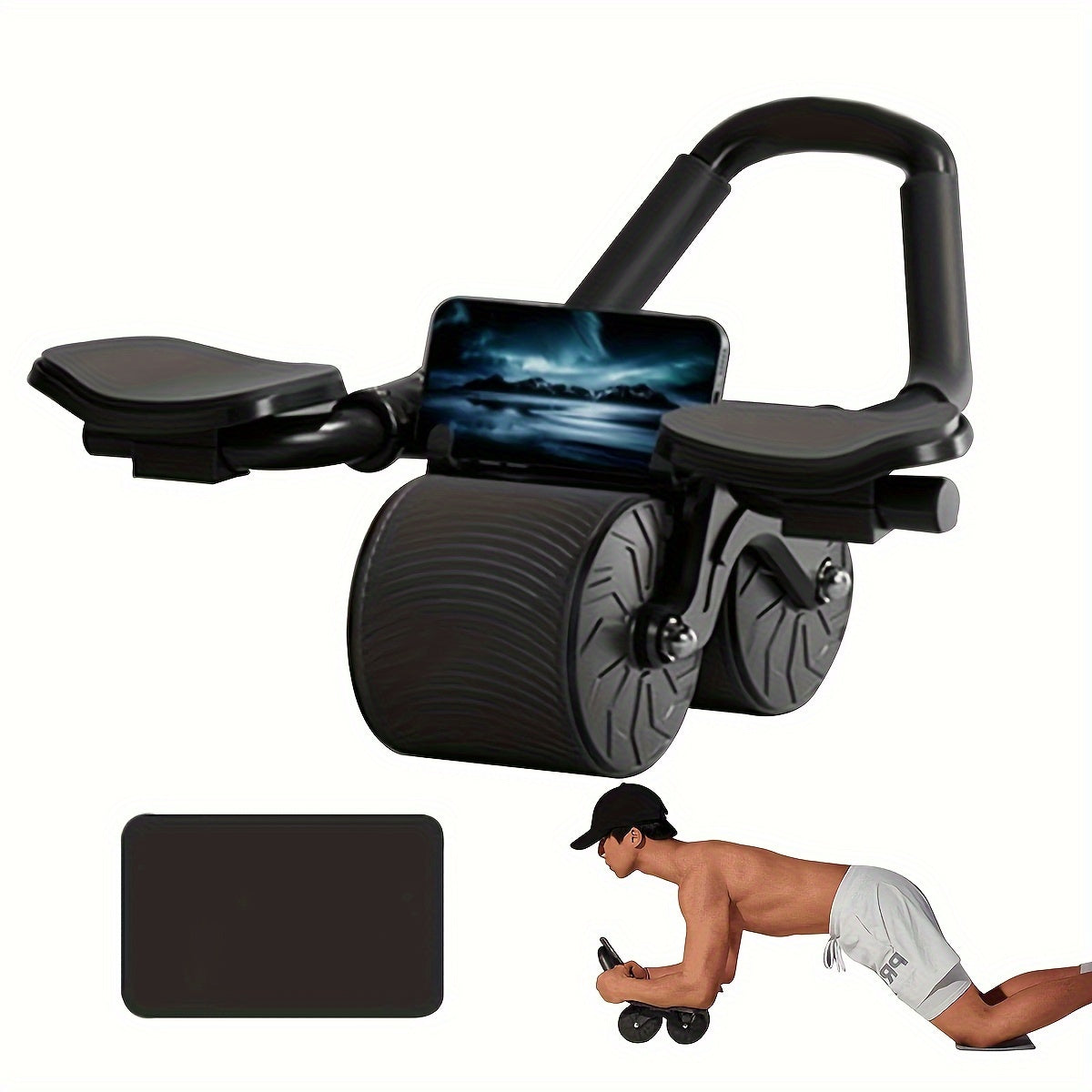 Auto Rebound Fitness Roller Wheel Abdominal Exercise with Elbow Pads
