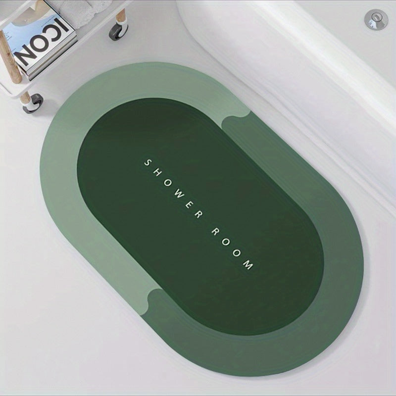 1pc Oval Bathroom Toilet Absorbent Quick Drying Foot Mat