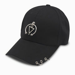 Men's Hip Hop Hat With Three Ring Iron Buckle
