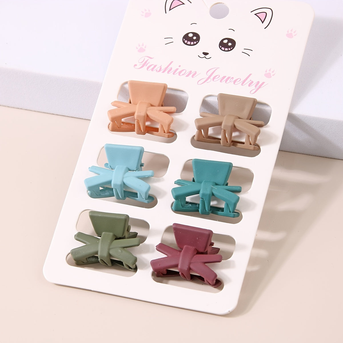 6pcs Mini Flower Bow Hair Claw Clip Strong Grip Hair Jaw Clip