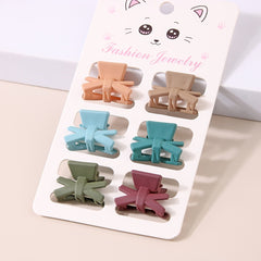6pcs Mini Flower Bow Hair Claw Clip Strong Grip Hair Jaw Clip