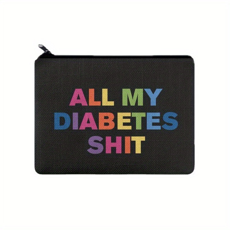 Colorful Letter Print Zipper Pouch Lightweight Carry On Bag