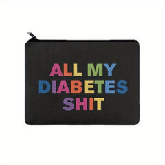 Colorful Letter Print Zipper Pouch Lightweight Carry On Bag