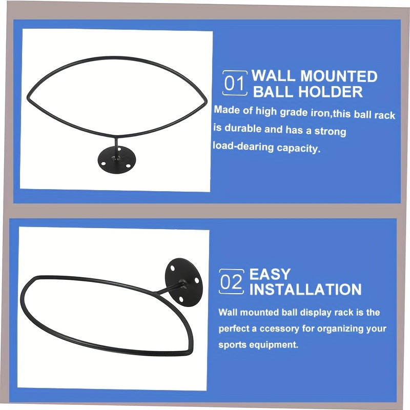 Wall Mounted Football & Rugby Rack for Home Gym Storage