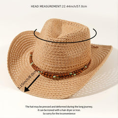 Women Men's Beach Straw Hat Sun Hat Cap