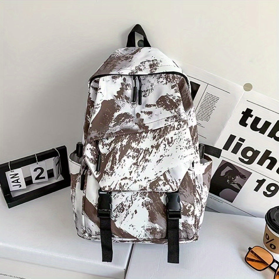 Tie Dye Pattern School Bag Large Capacity Storage Rucksack