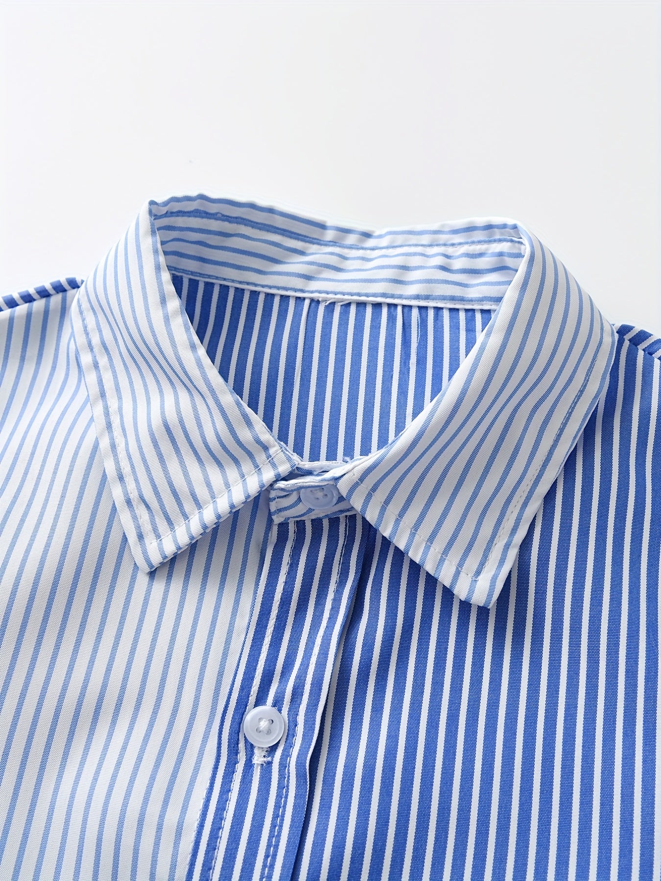 Stripe And Block Graphic Print Boys Top Casual Lapel Shirt Boys Clothes