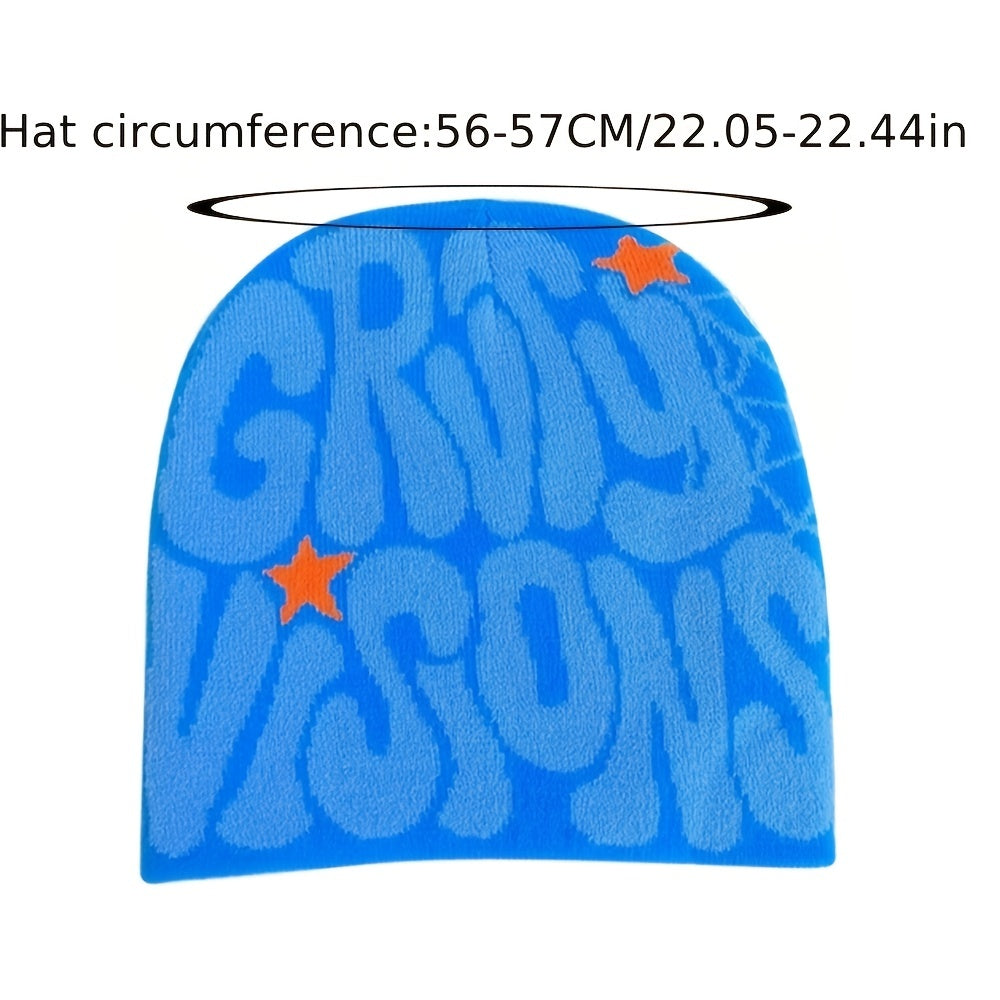 Y2K Reversible Beanie Spider Web Knit Hat