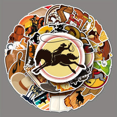 50pcs Western Cowboy Series Doodle Stickers for Phone Laptop Helmet Skateboard
