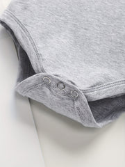 Baby Boys Letter Print Casual Short Sleeve Cotton Onesie for Summer