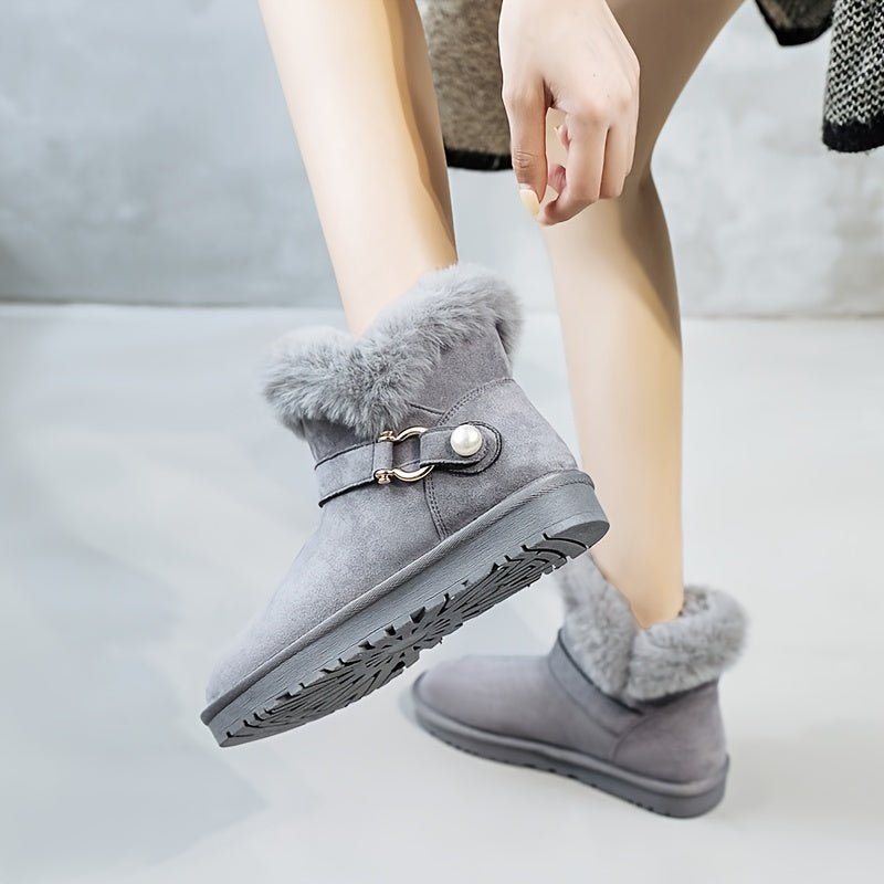 Women's Winter Snow Boots Slip On Ankle High Thermal Shoes