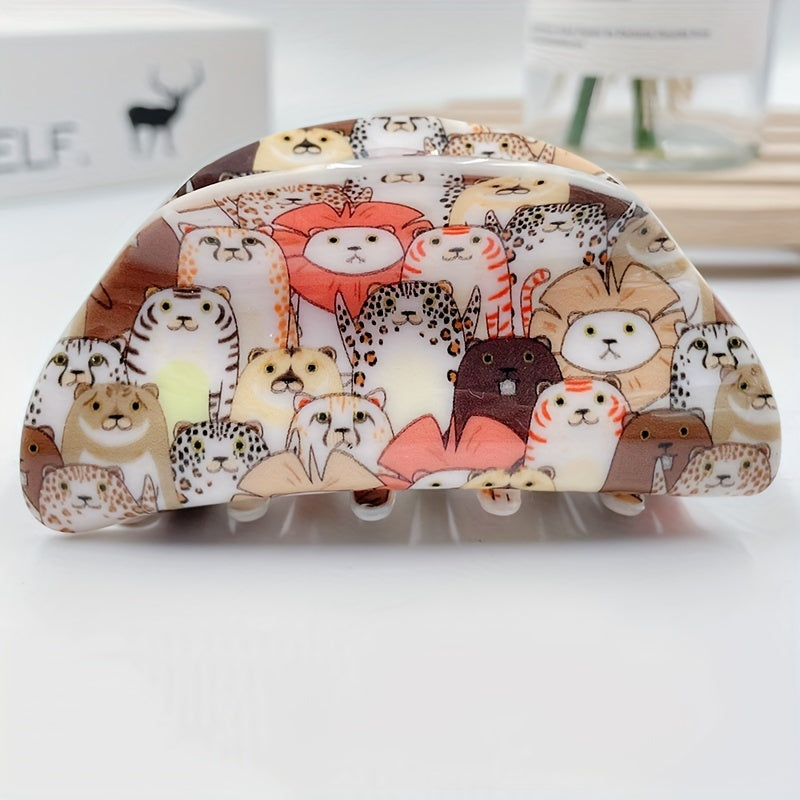 Animal Pattern Small Hair Claw Clip for Women Girls