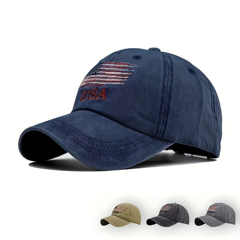 American Flag Denim Baseball Cap Trucker Hat