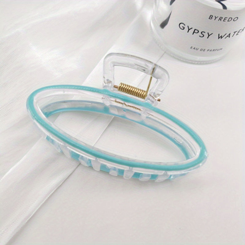 Transparent Oval Hair Claw Enamel Plastic Hair Accessories