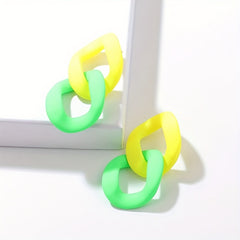 Fluorescent Chain Acrylic Dangle Earrings, Creative Gift