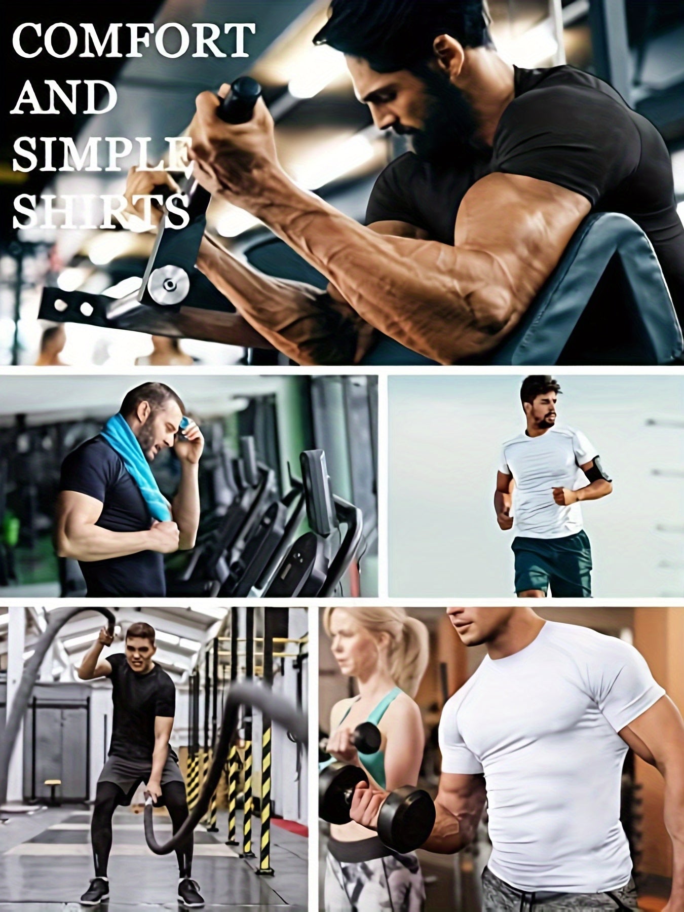 HOPLYNN Men's Compression Shirt Short Sleeve Undershirt for Gym Fitness