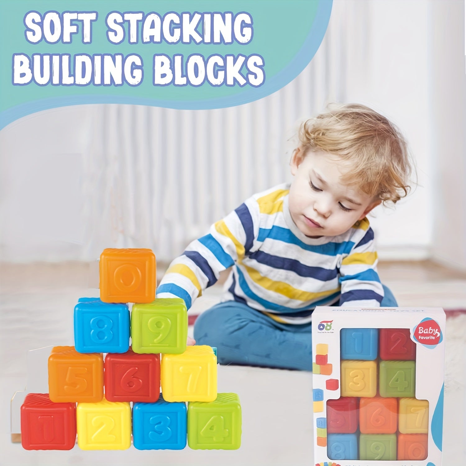 Kids Building Blocks Toy with Numbers, Recognition Learning Bricks