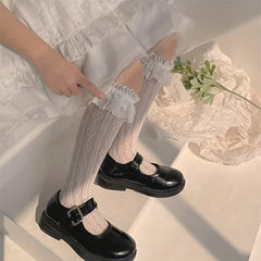 Girls Lace Heart Pattern Knee High Socks