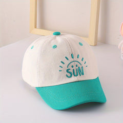 Kids Sunshade Breathable Baseball Cap with Sun Embroidery