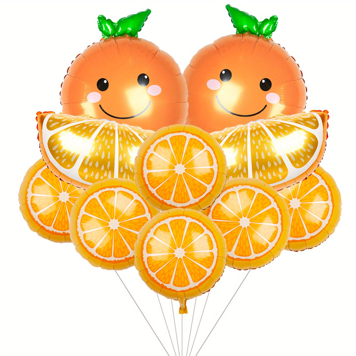 10pcs Orange Citrus Foil Balloons Jumbo Fruit Foil Balloons Cartoon