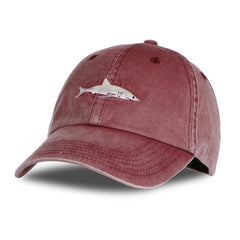 Washed Cotton Shark Snapback Baseball Cap Dad Hat