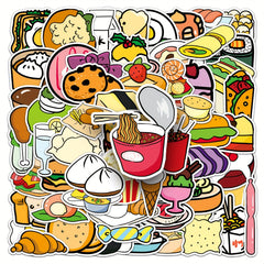 108pcs Food Series Waterproof Vinyl Stickers for Notebooks Laptops Water Bottles