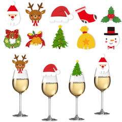 100pcs Christmas Theme Wine Glass Decoration Cards