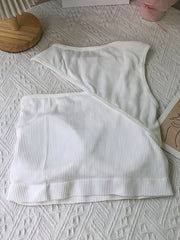 3pcs Girl's Ribbed Tank Top Cutout Comfy Soft Undershirts