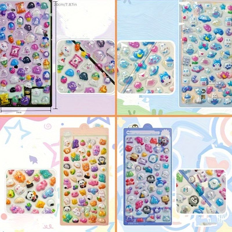 3D Hollow Sticker Fun Transparent Crystal Decals for DIY Decoration