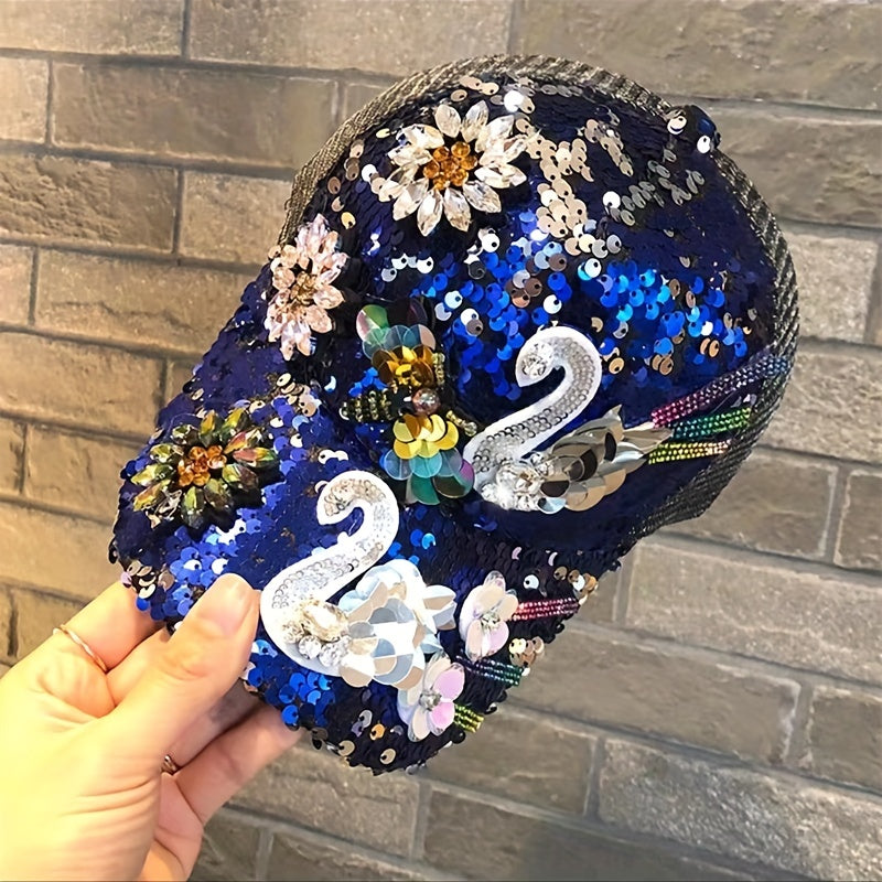 Sequin Baseball Cap Hip Hop Adjustable Trucker Hat